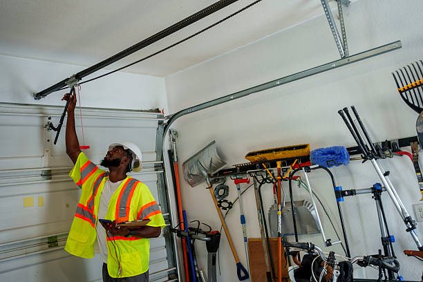 Professional Garage Door Panel Replacement technician working in Mead, WA